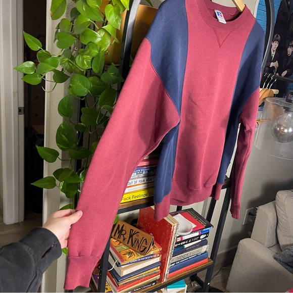 Vintage Russell Athletic Crewneck Sweatshirt Y2K Colorblock Large Athleisure USA - Picture 4 of 7